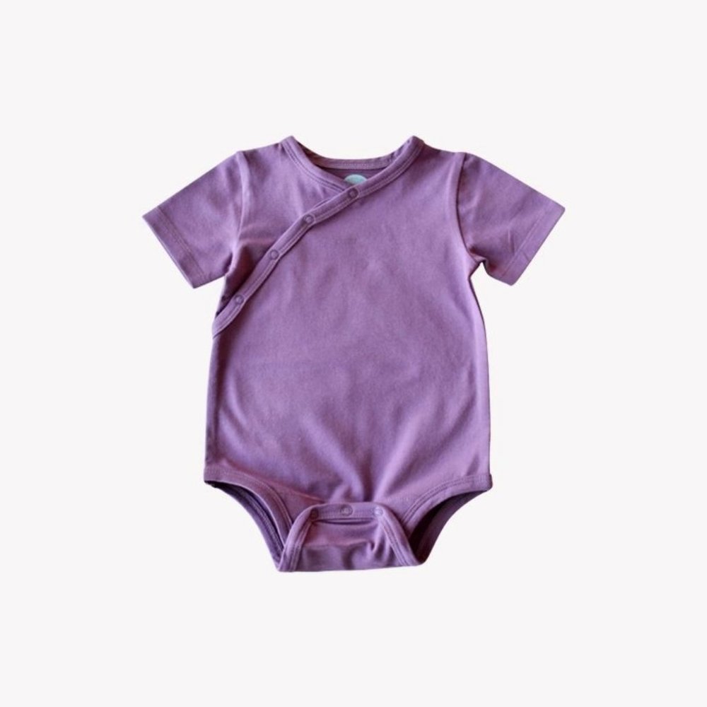 ELEPHANT MOON - Shoulder Snap Short Sleeved Onesie - Grapeade